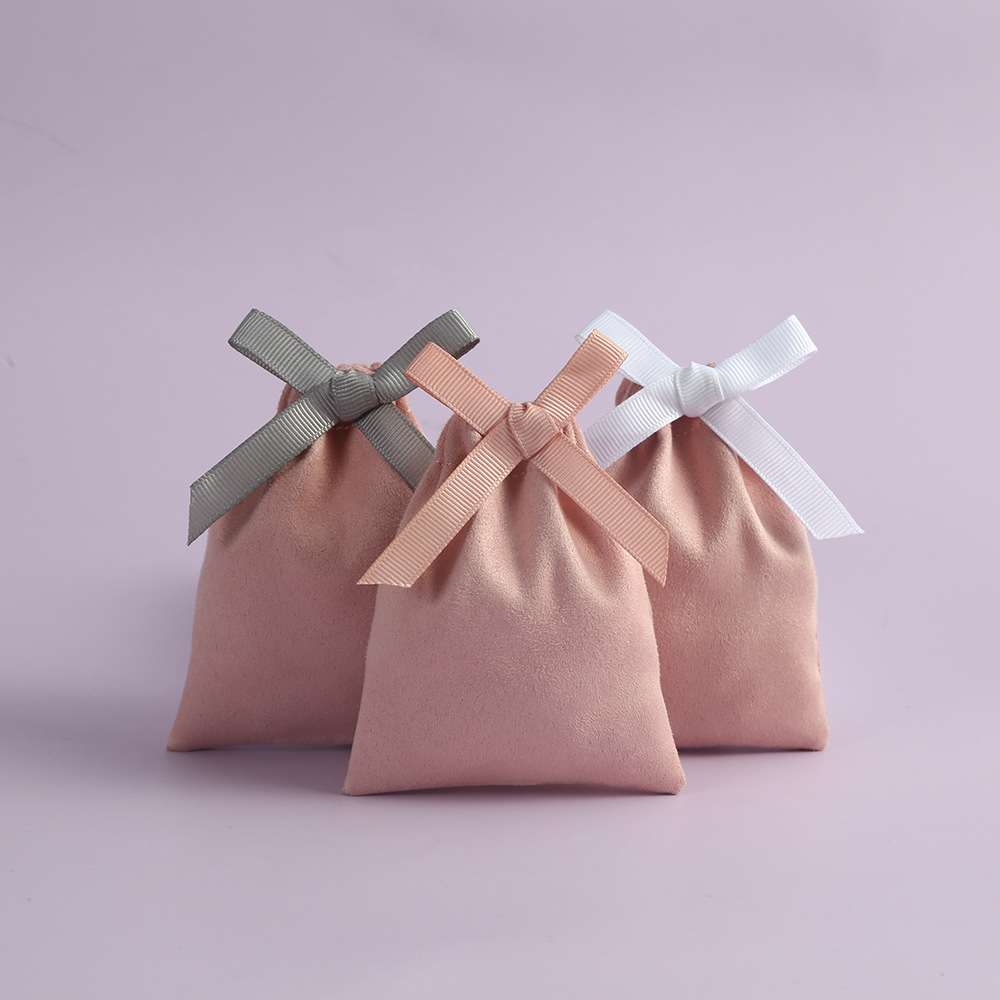 Suede jewelry pouches for boutique packaging